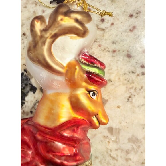 CVS Donner 2010 Blown Glass Christmas Ornament Reindeer Holiday Tree Decor Read - Picture 3 of 6